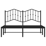 Metal Bed Frame without Mattress with Headboard Black 135x190 cm