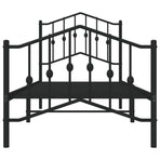 Metal Bed Frame without Mattress with Footboard Black 90x190 cm