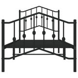 Metal Bed Frame without Mattress with Footboard?Black 90x190 cm - 45-Degree Angle