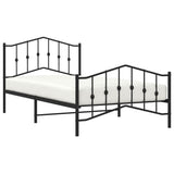 Metal Bed Frame without Mattress with Footboard?Black 107x203 cm King Single