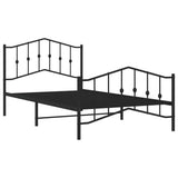 Metal Bed Frame without Mattress with Footboard?Black 107x203 cm King Single - Top-Down View