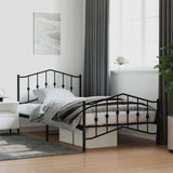 Metal Bed Frame without Mattress with Footboard?Black 107x203 cm King Single