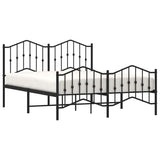 Metal Bed Frame without Mattress with Footboard Black 135x190 cm - Top-Down View