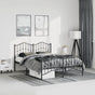 Metal Bed Frame without Mattress with Footboard Black 135x190 cm