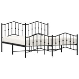 Metal Bed Frame without Mattress with Footboard?Black 183x203 cm King - Side View