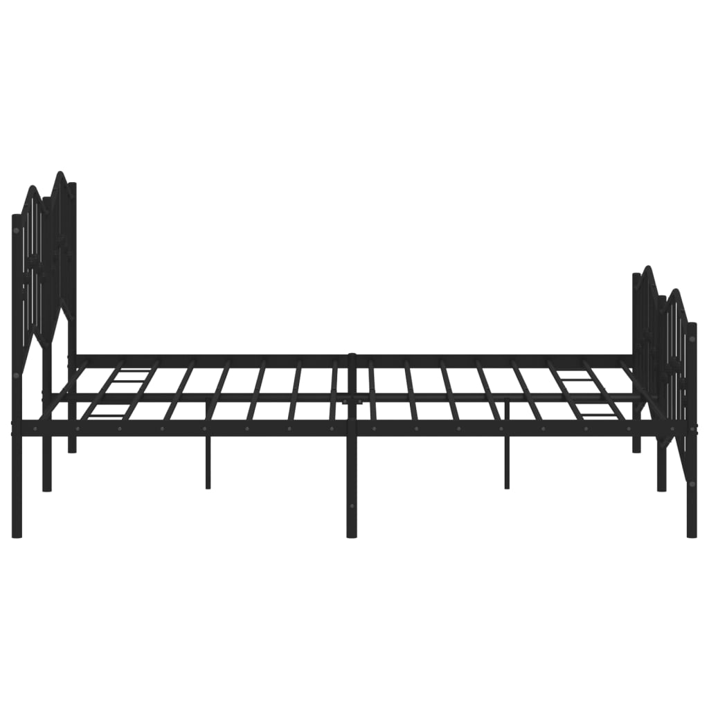 Metal Bed Frame without Mattress with Footboard?Black 183x203 cm King