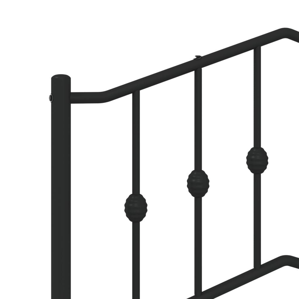 Metal Bed Frame without Mattress with Footboard?Black 183x203 cm King