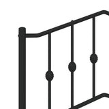 Metal Bed Frame without Mattress with Footboard?Black 183x203 cm King