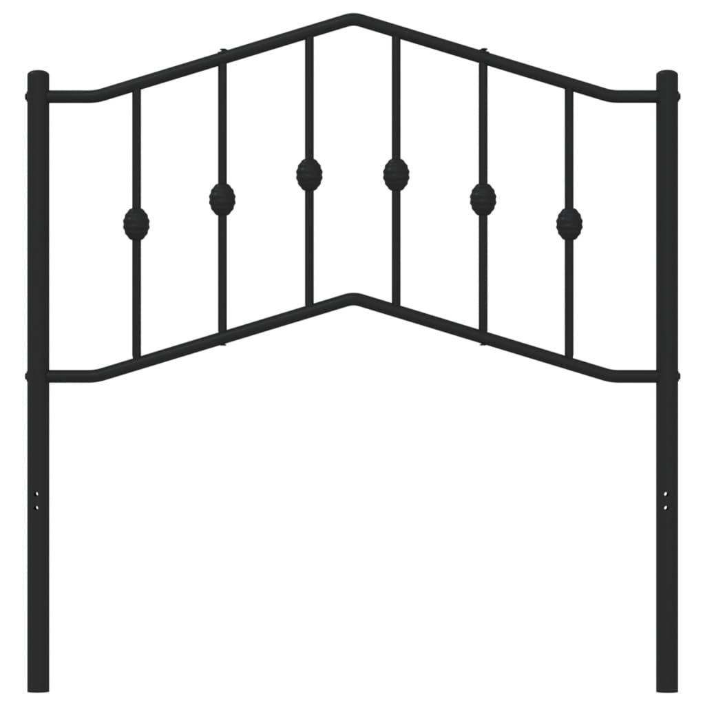 Metal Replace Headboard Black 90 cm