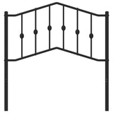 Metal Headboard Black 90 cm - Front View