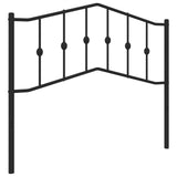 Metal Headboard Black 107 cm King Single - Front View