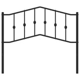 Metal Headboard Black 107 cm King Single - Side View