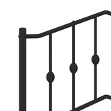Metal Headboard Black 107 cm King Single - 45-Degree Angle