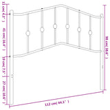 Metal Replace Headboard Black 107 cm