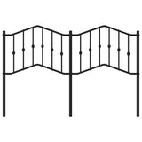 Metal Headboard Black 137 cm Double - Top-Down View