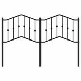 Metal Headboard Black 152 cm Queen - Side View