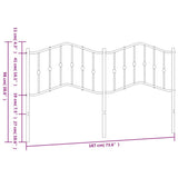 Metal Replace Headboard Black 180 cm