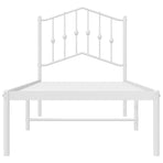 Metal Bed Frame without Mattress with Headboard White 90x190 cm