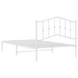 Metal Bed Frame without Mattress with Headboard White 107x203 cm King Single - Close-Up Angle