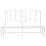 Metal Bed Frame without Mattress with Headboard White 135x190 cm