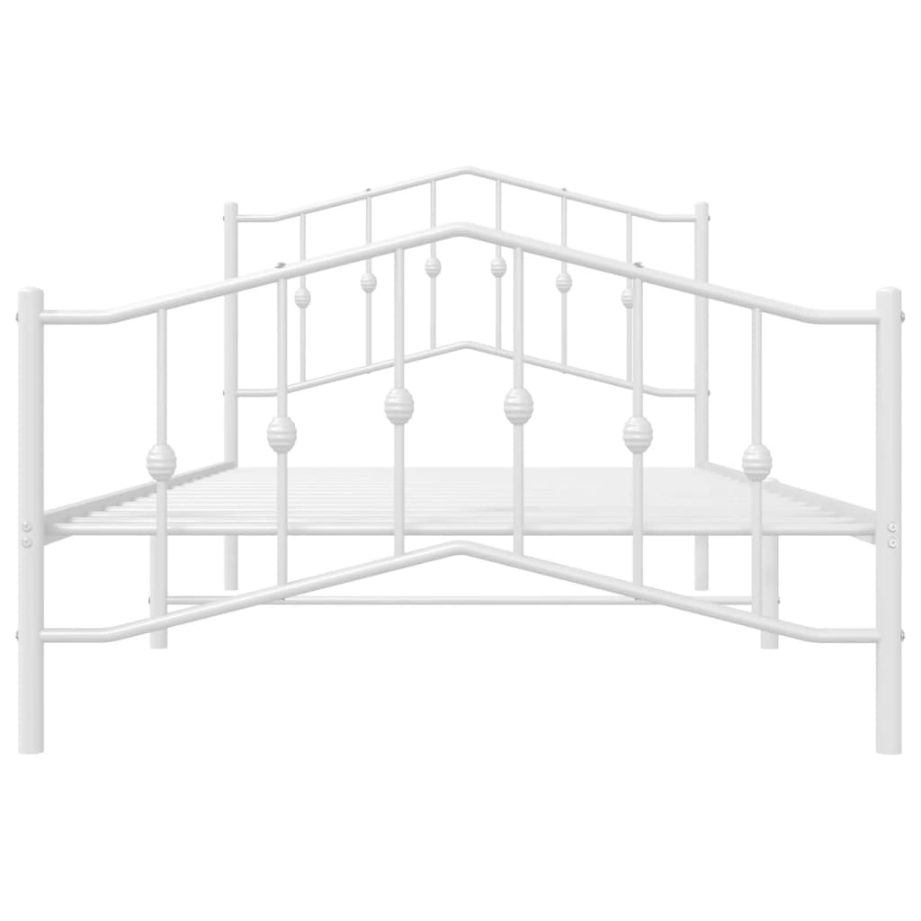 Metal Bed Frame without Mattress with Footboard White 107x203 cm King Single
