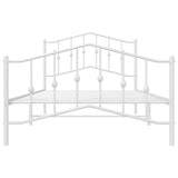 Metal Bed Frame without Mattress with Footboard White 107x203 cm King Single - 45-Degree Angle