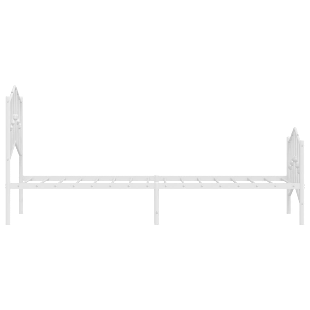Metal Bed Frame without Mattress with Footboard White 107x203 cm King Single