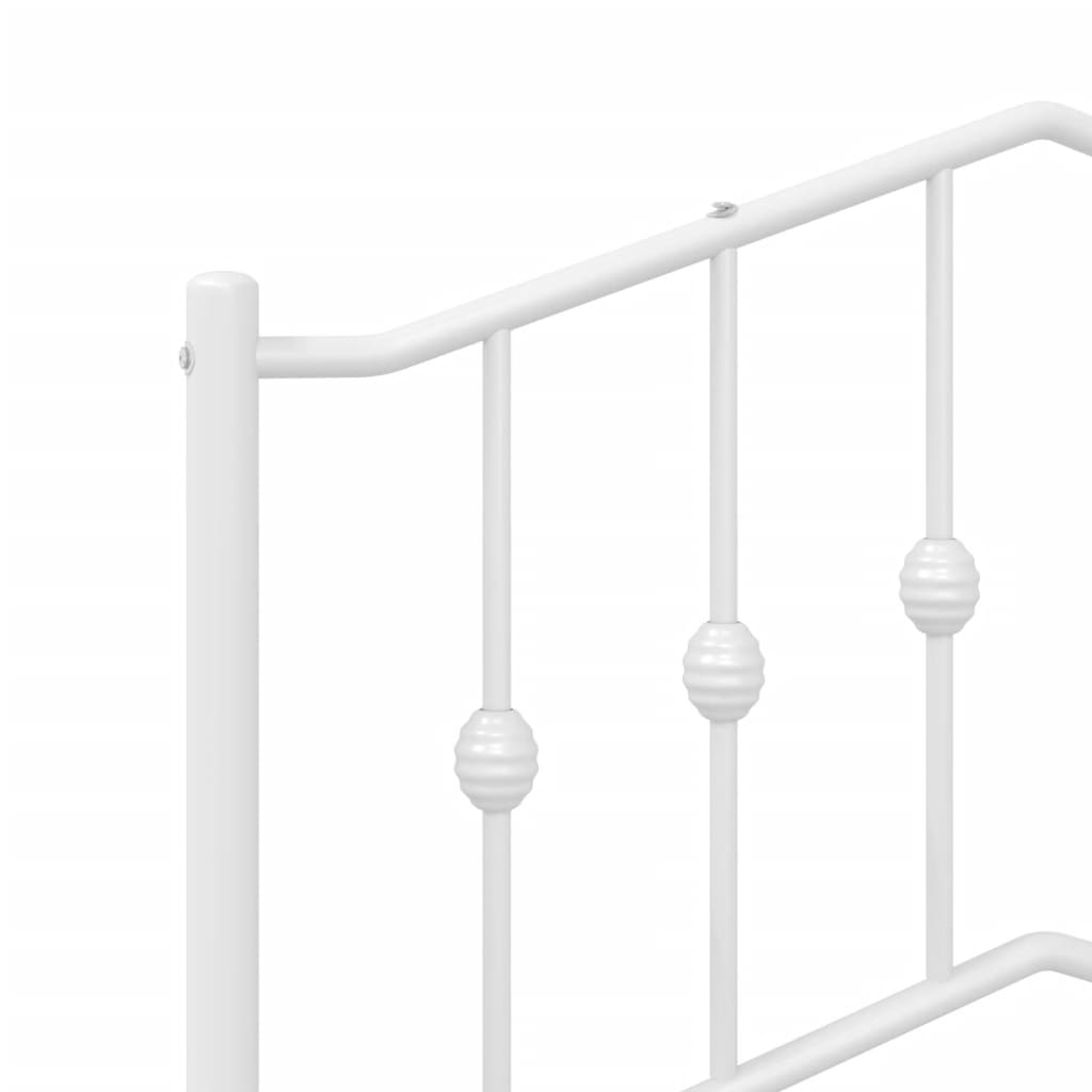 Metal Bed Frame without Mattress with Footboard White 107x203 cm King Single