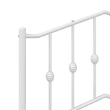 Metal Bed Frame without Mattress with Footboard?White 135x190 cm