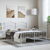 Metal Bed Frame without Mattress with Footboard?White 135x190 cm