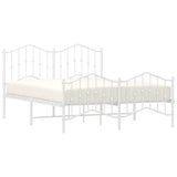 Metal Bed Frame without Mattress with Footboard?White 150x200 cm - Top-Down View
