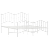 Metal Bed Frame without Mattress with Footboard?White 150x200 cm