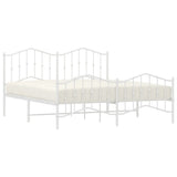 Metal Bed Frame without Mattress with Footboard?White 183x203 cm King - Side View