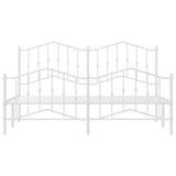 Metal Bed Frame without Mattress with Footboard?White 183x203 cm King