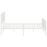 Metal Bed Frame without Mattress with Footboard?White 183x203 cm King