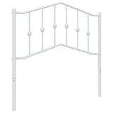 Metal Headboard White 90 cm - Front View