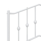 Metal Headboard White 90 cm - 45-Degree Angle