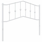 Metal Headboard White 107 cm King Single - Front View