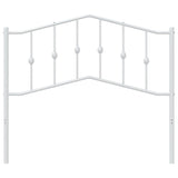 Metal Headboard White 107 cm King Single - Side View