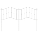 Metal Headboard White 137 cm Double - Top-Down View