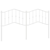 Metal Headboard White 183 cm King - Front View