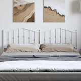 Metal Headboard White 183 cm King - Side View