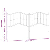 Metal Headboard White 183 cm King - Close-Up Angle