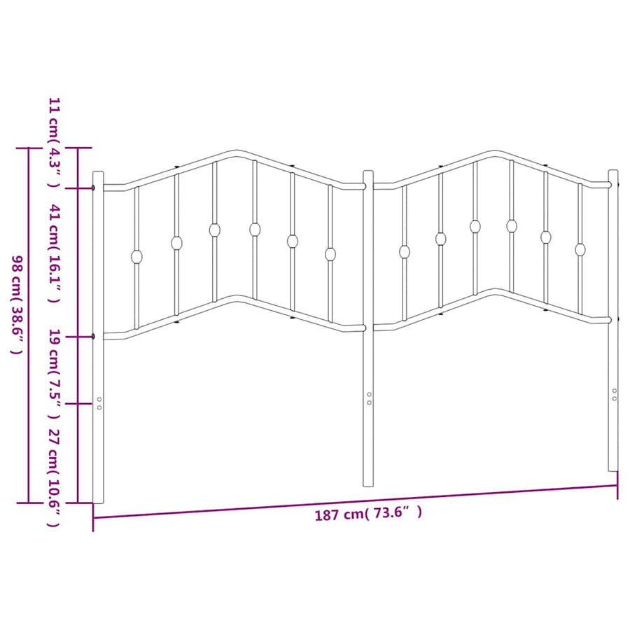 Metal Replace Headboard White 180 cm