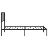 Metal Bed Frame without Mattress with Headboard Black 107x203 cm King Single
