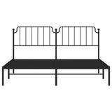 Metal Bed Frame without Mattress with Headboard Black 183x203 cm King - 45-Degree Angle
