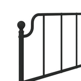 Metal Bed Frame without Mattress with Footboard Black 90x190 cm