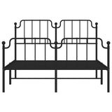 Metal Bed Frame without Mattress with Footboard Black 135x190 cm - Rear View