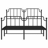 Metal Bed Frame without Mattress with Footboard?Black 150x200 cm