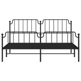 Metal Bed Frame without Mattress with Footboard?Black 183x203 cm King - 45-Degree Angle